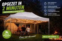 Professionele vouwtent kopen? Snel, sterk en klaar in 2 minuten