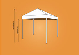 Vouwtent 3x3m Lichtblauw 