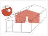 Tussenwand PVC 4m met rits